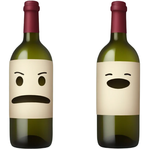 Wine bottle with a hat emoji