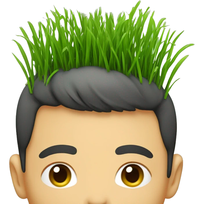 Grass growing on someone’s head instead of hair emoji
