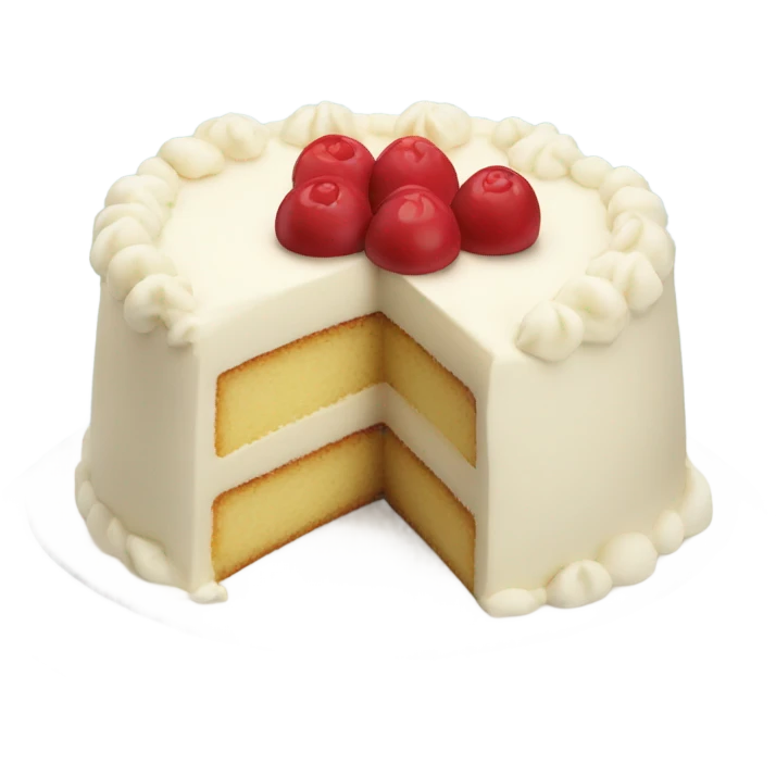 Vanilla cake at plate emoji