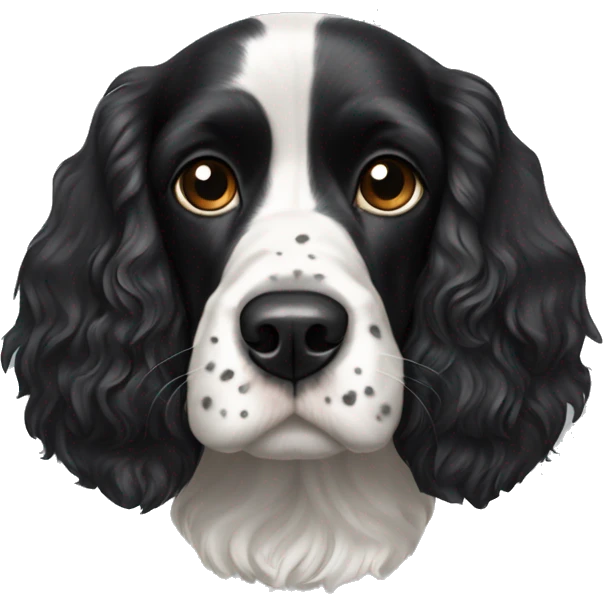 black and white cocker spaniel with nose spots emoji