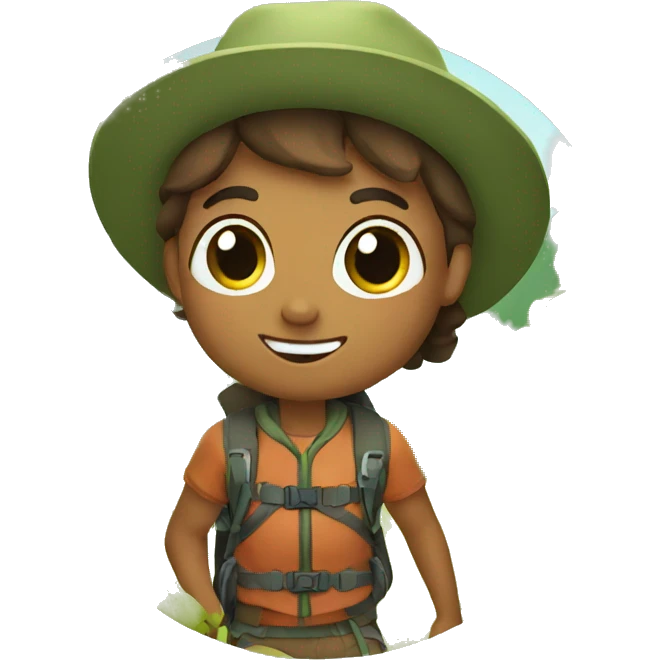 cute hiker in nature emoji