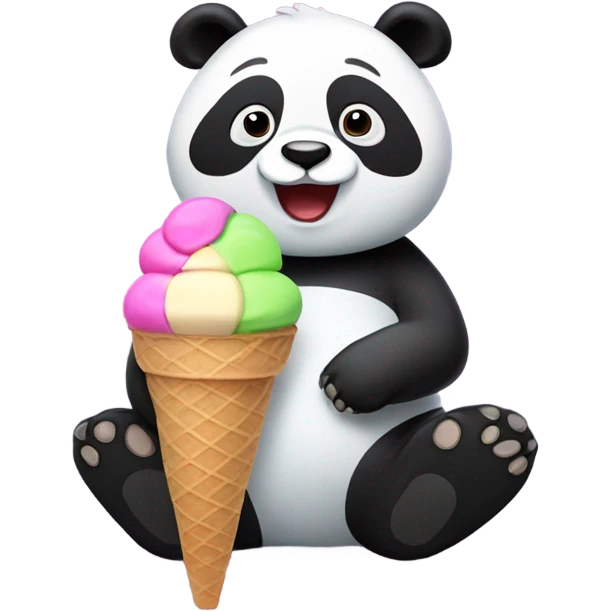 Panda eating ice cream emoji