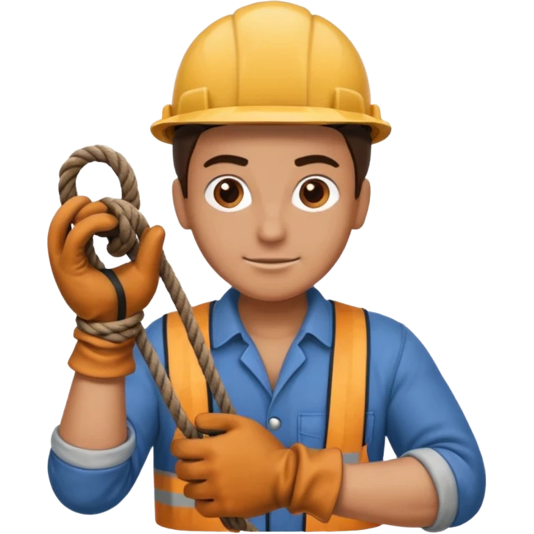 can you make a generic emoji of an individual (who works on a dock, but do not generate the dock itself) holding a rope neatly coiled in their hands? emoji