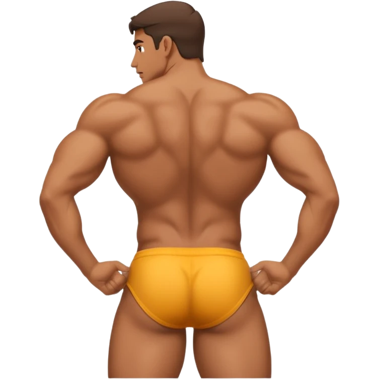 a guy showing his butt emoji