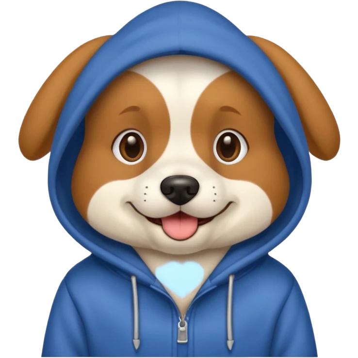 Dog wearing hoodie emoji