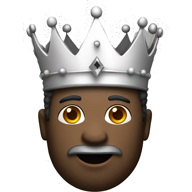a black and white king emoji with a crown emoji