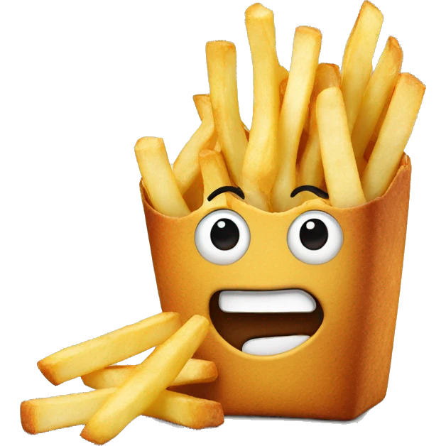 Fries with face emoji