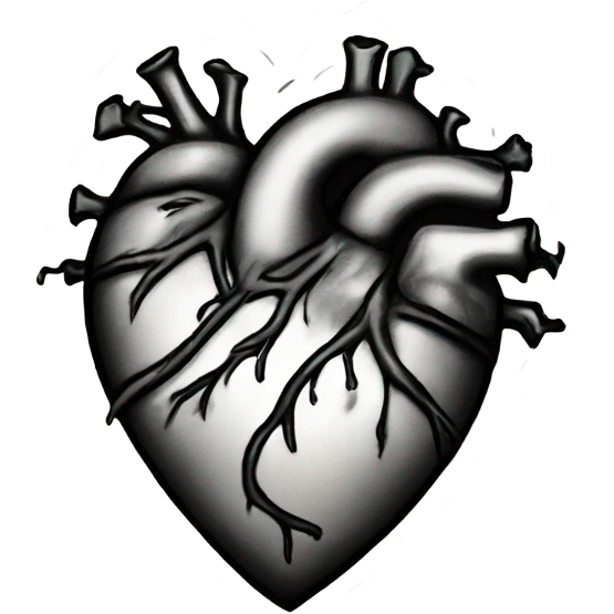 heart in tattoo style graphics emoji