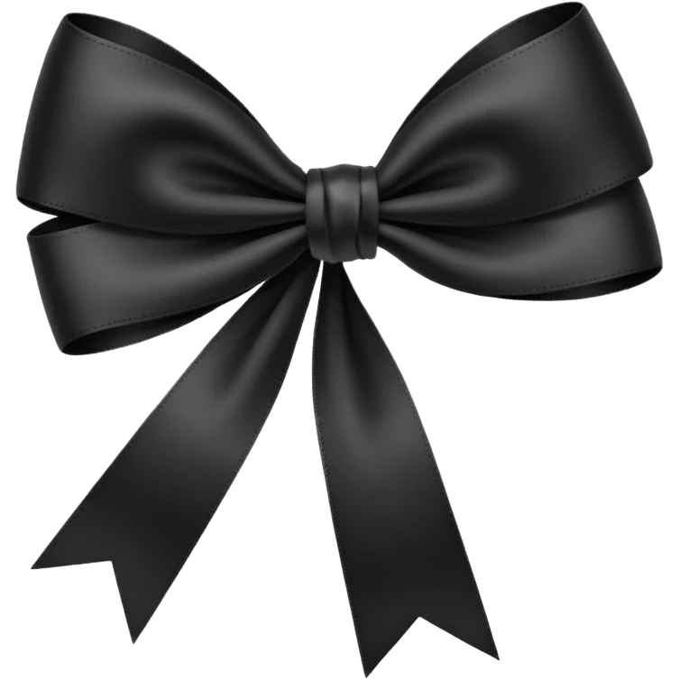 black THIN ribbon bow emoji