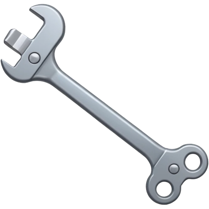 a grey spanner tool in pixel art   emoji