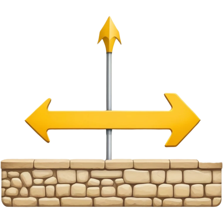 yellow arrow sign on wall, Camino de Santiago pilgrimage marker emoji