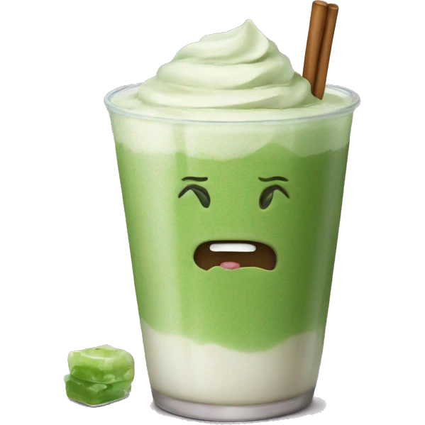 Matcha Latte with ice cubes  emoji