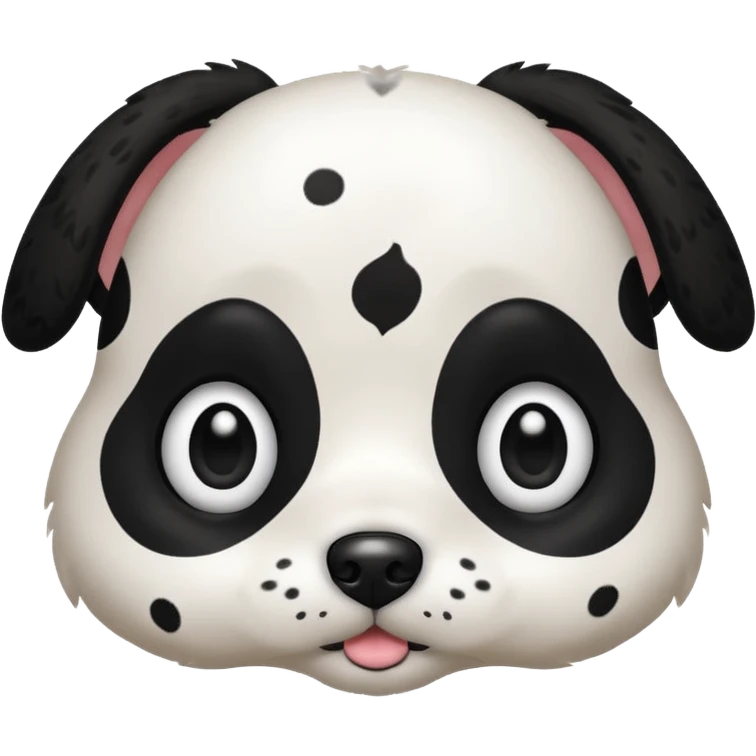 black and white dog spotted bigger eyes, cute emoji