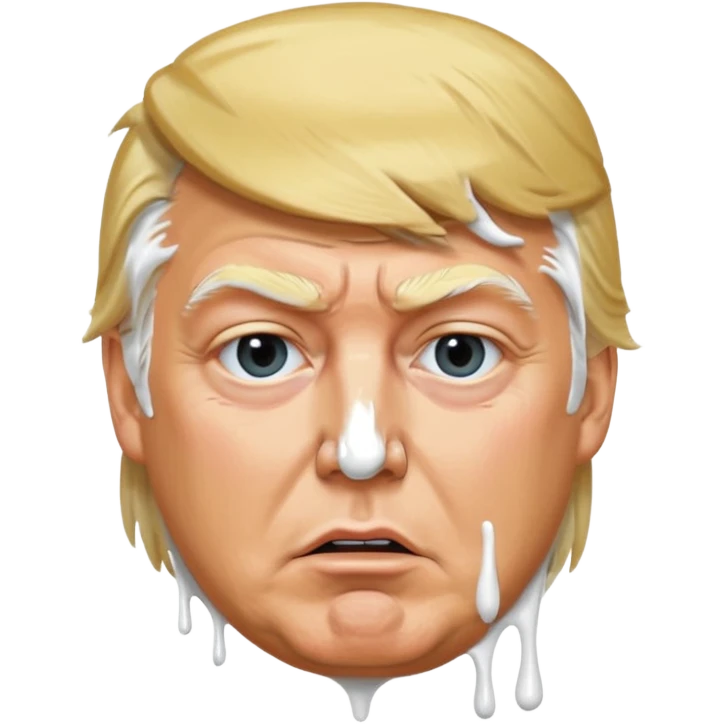 Donald trump white paint pouring down face emoji