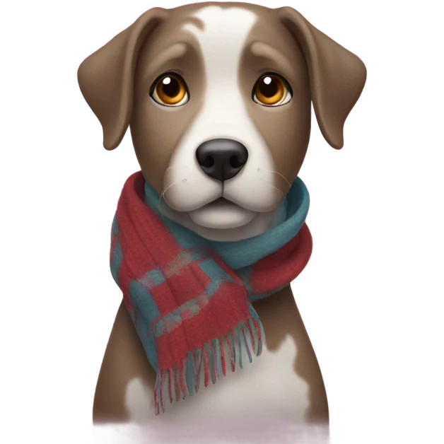 Dog wearing a scarf emoji