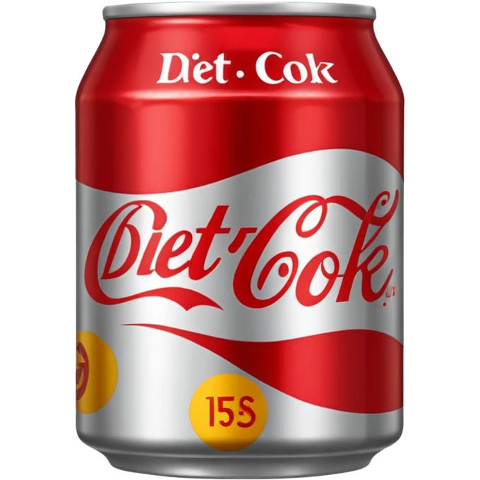 Tin diet Coke emoji only grey tin with red writing emoji