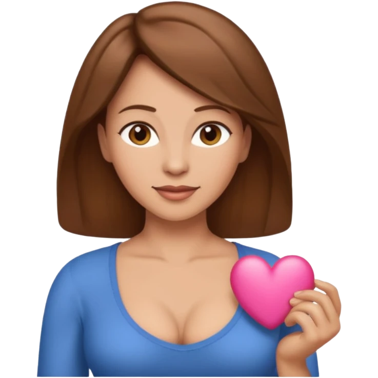 A woman's breasts brown mature hair emoji