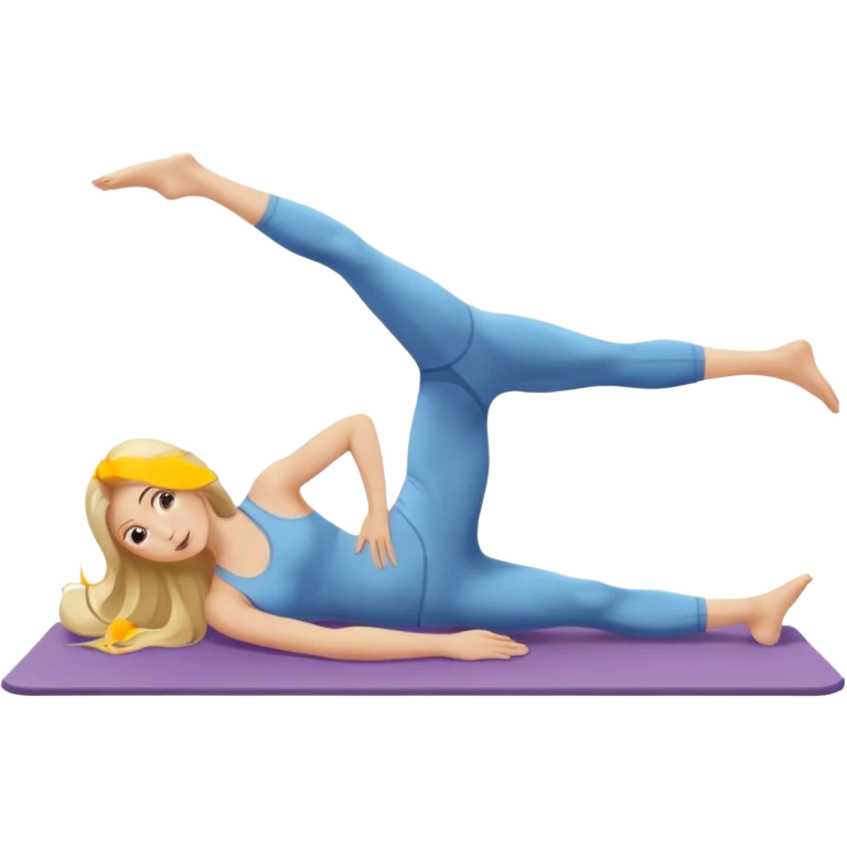 Blonde long hair lady doing Pilates emoji