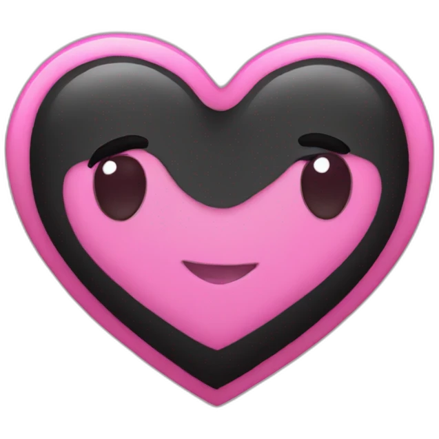 Black and pink heart emoji