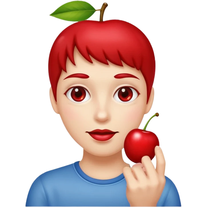Holding a cherry between two fingers emoji