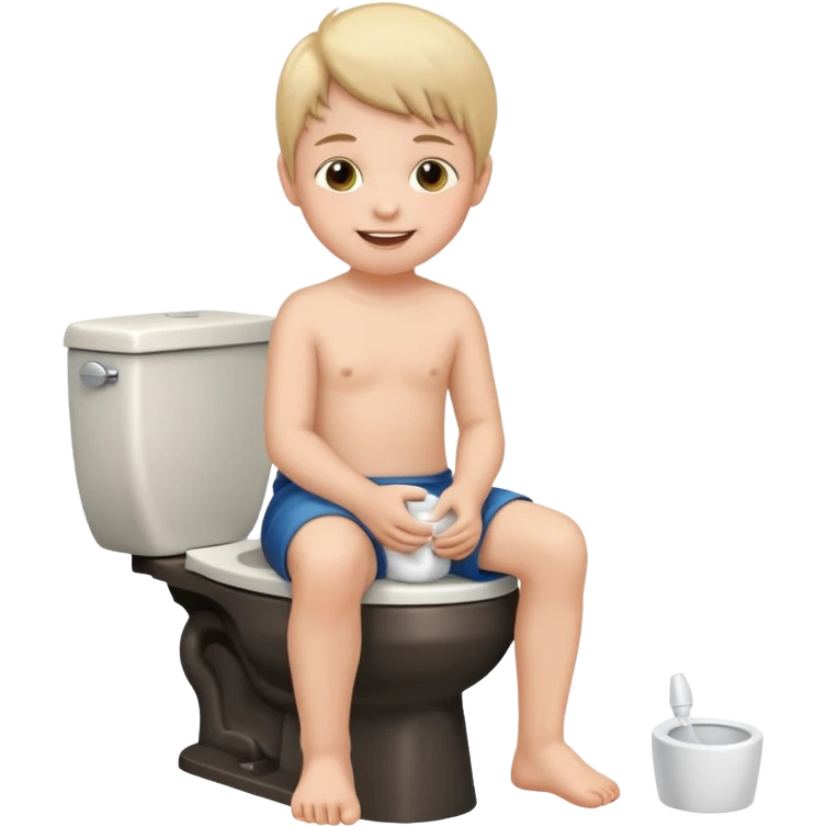 KID SITTING ON TOILET POOPING emoji