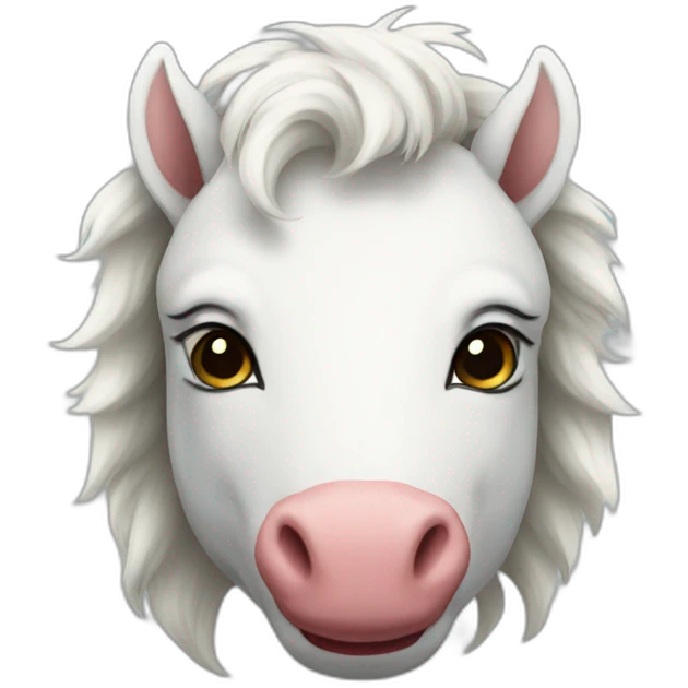 white pony clown emoji