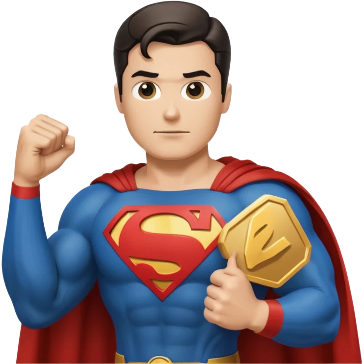 superman flexing youtube golden play button emoji