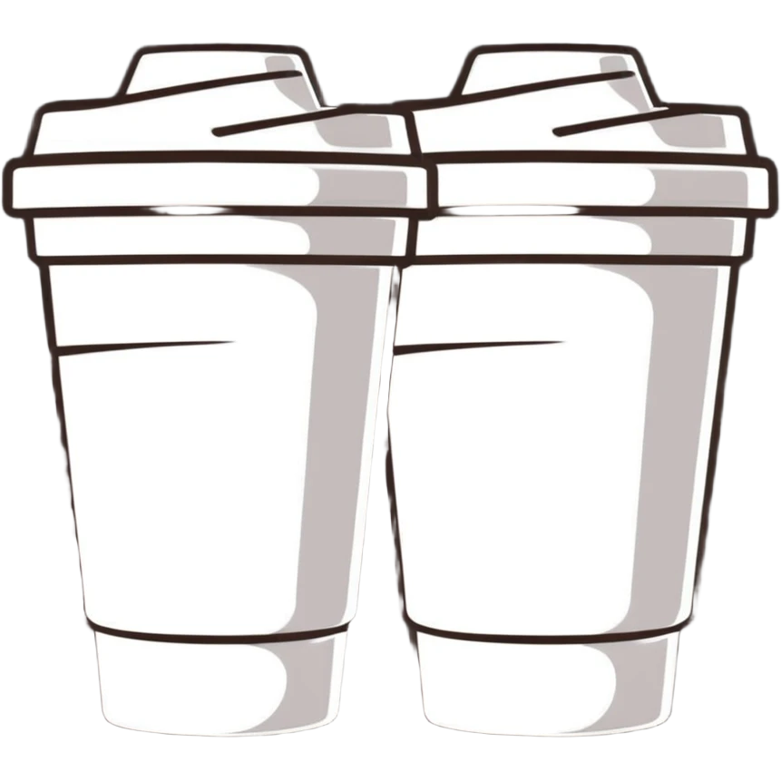 one styrofoam cup stacked inside another styrofoam cup emoji