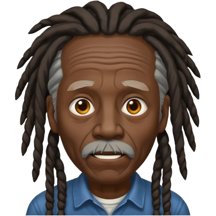 old man with dreadlocks and black skin emoji