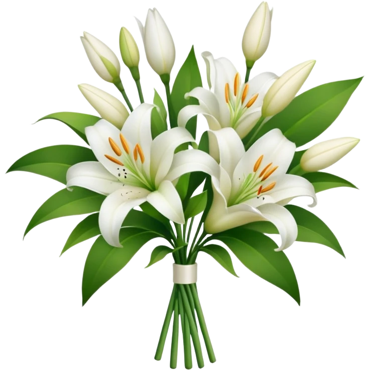 white lilies bouquet emoji