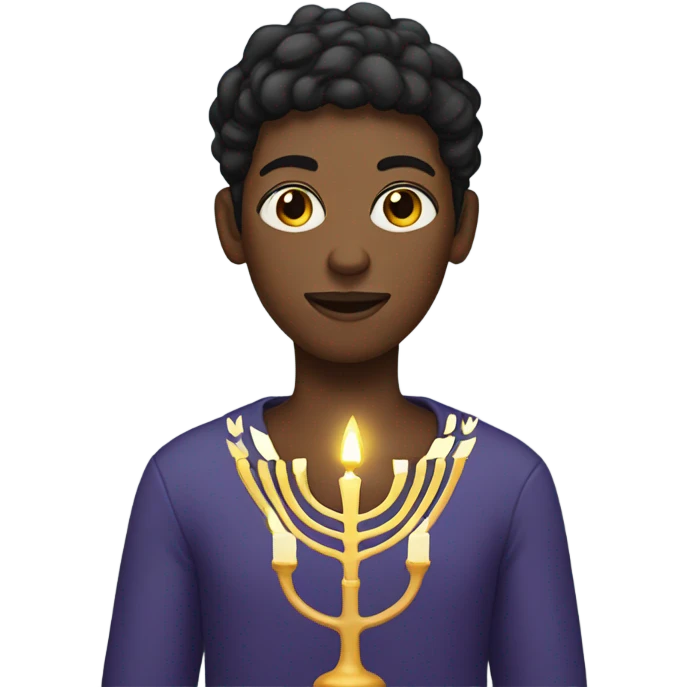 Nonbinary person with a menorah emoji