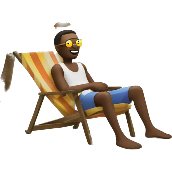 guy,beach, palm, sun, chair emoji