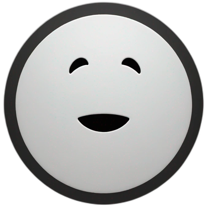Circle with a R inside Colored White and black backround emoji