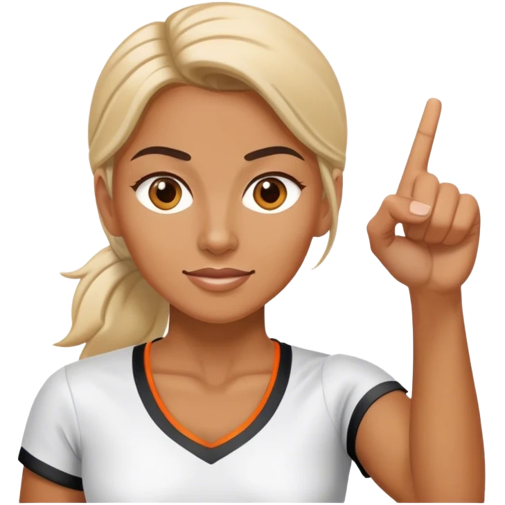 female sport coach pointing emoji