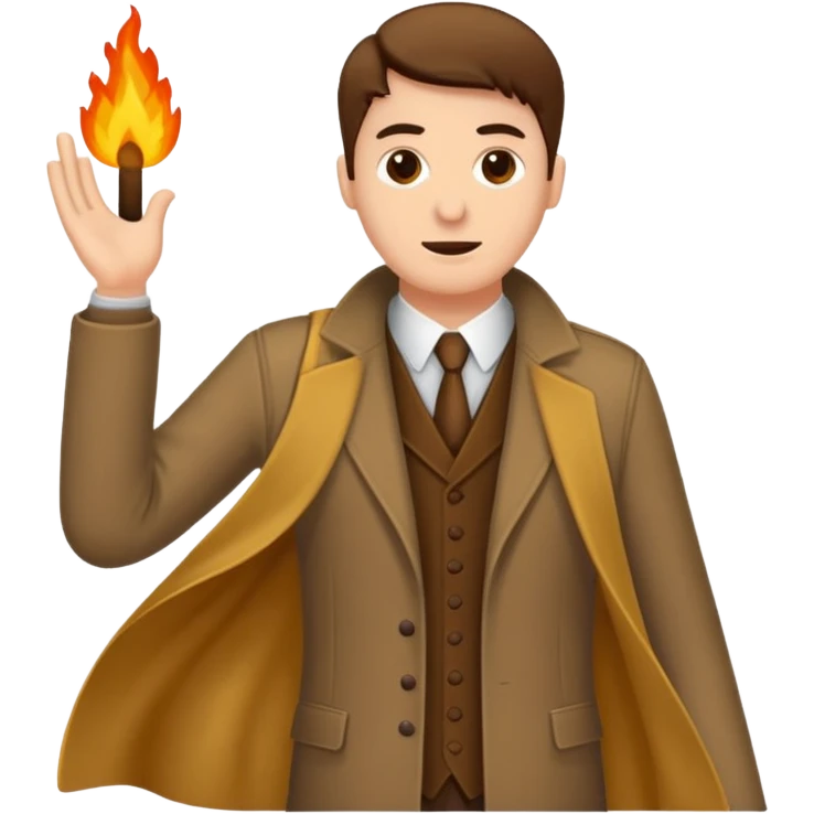 Ein Detektiv Mann  in Mantel interviewt eine Putzfrau in putzgewand  emoji