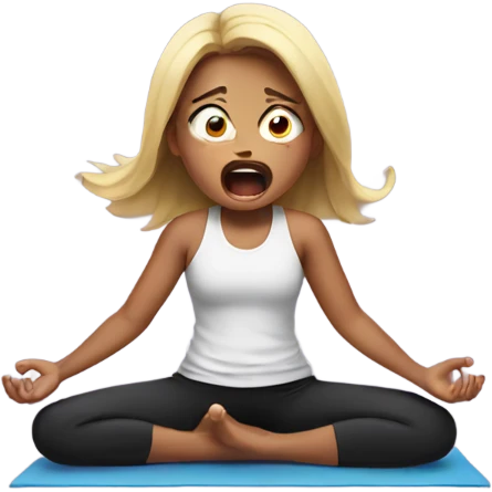 girl doing yoga screaming  emoji