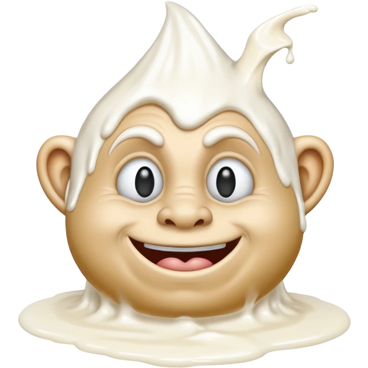 Troll emoji covered in milk emoji