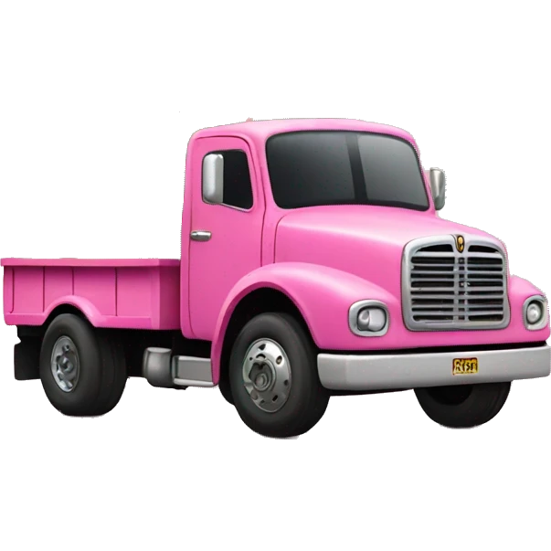 Pink truck carrying a Christmas tree  emoji