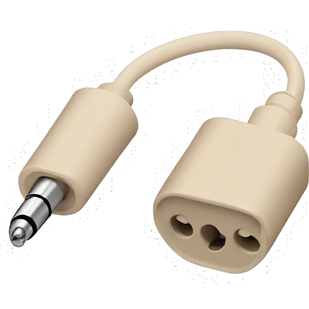 beige stereo adapter mini jack to big jack for headphones  emoji