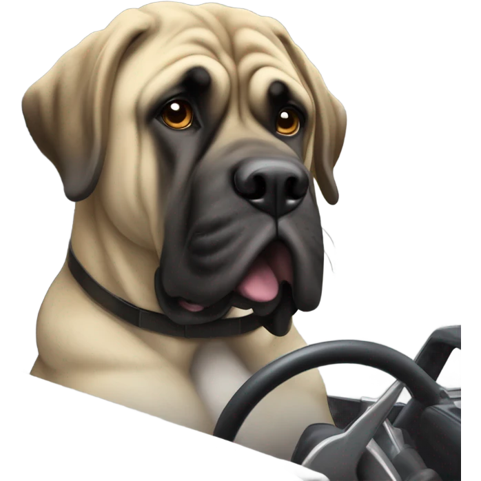 English Mastiff Driving a Racecar emoji