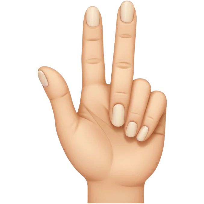 A hand with the thumb and the index finger and the middle finger up and the rest down  emoji
