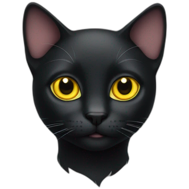 Black Cat yellow eyes emoji