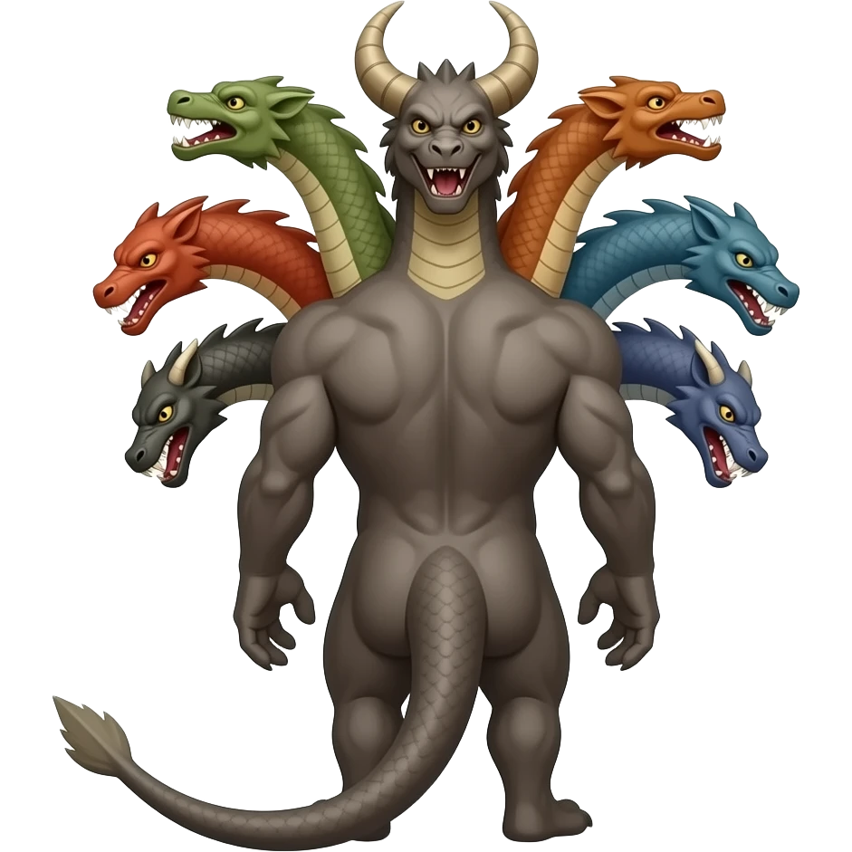 beast with seven different heads from the back emoji