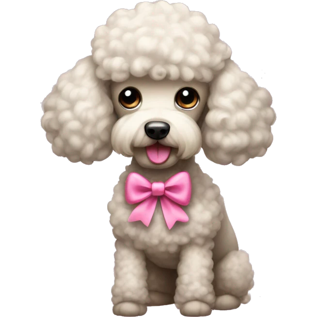 Poodle with a pink bow emoji