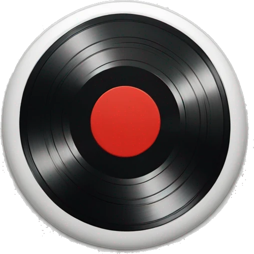 lp vinyl, same vinyl, without the shadows, and the small red central part instead of white emoji