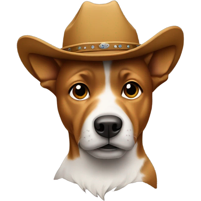 Dog wearing a cowboy hat emoji