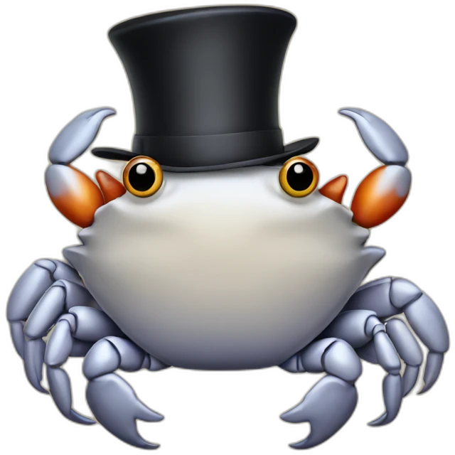 crab with a top hat emoji