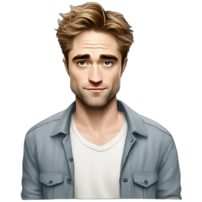 robert-pattinson cartoon wearing shirt emoji