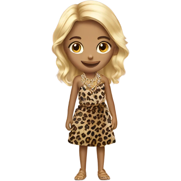 a girl blond wearing jewelry animal print  emoji
