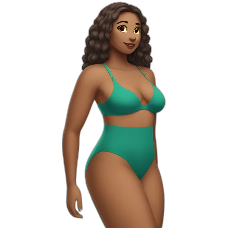 Slim-Thicc caucasian woman swimsuit posing emoji